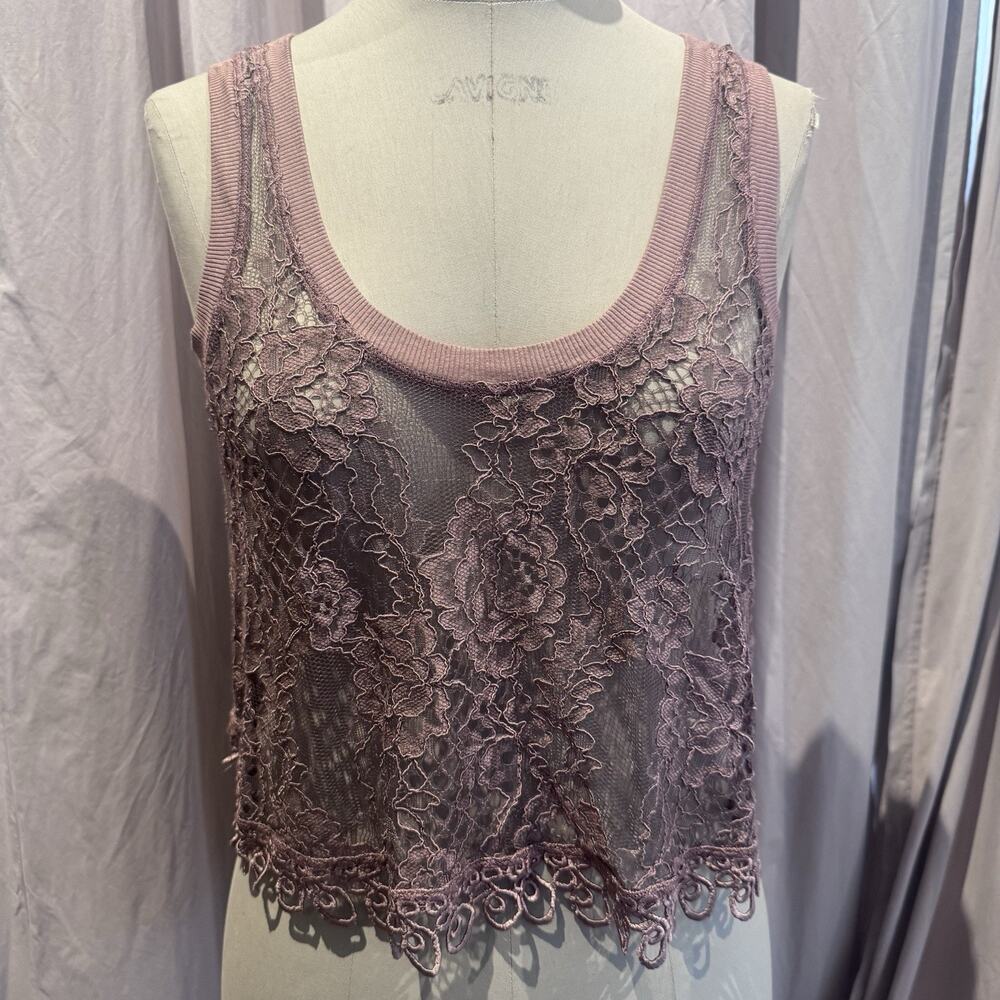 Ann Ferriday French Lace Crop Top M